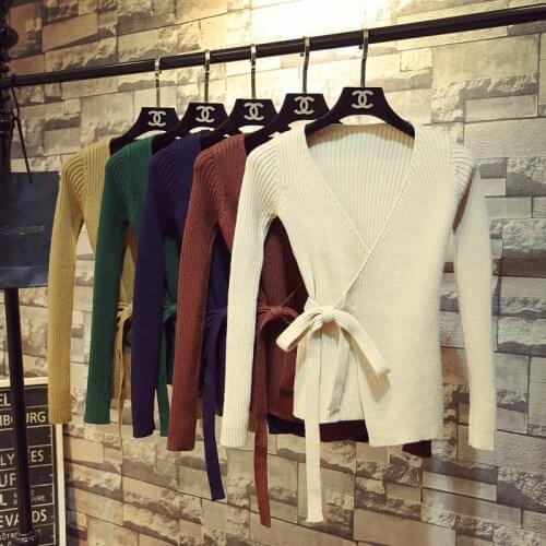 Maternity Sweater Sexy Cross Breastfeeding Autumn Winter Nursing Tops for Pregnant Women Deep V Neck Knitted Pregnancy Sweater