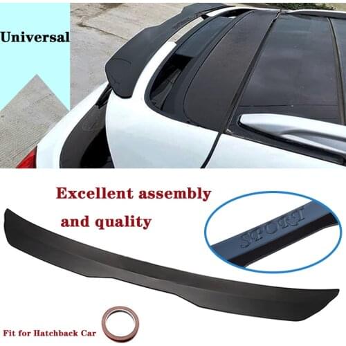 Universal Rear Roof Lip Spoiler Wing ABS Decorate Strips Fit For Hatchback Car Gloss Black&Matte Black &Carbon Look