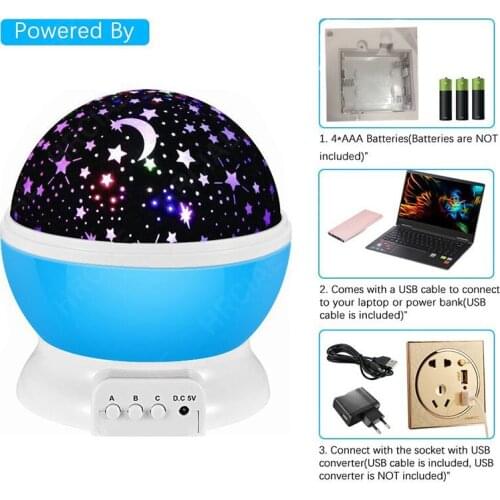 Galaxy Projector Starry Sky Rotating LED Night Light For Children Kids Bedroom Decor Projector Rotating Nursery Kids Gift Lamp
