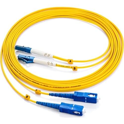 High quality SC-LC Single Mode Duplex Fiber Optic Patch Cord FTTH LC Duplex fiber optic patch cable Fiber Free Shipping