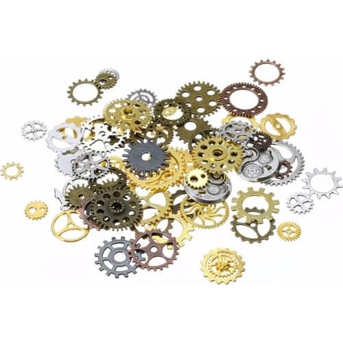 Gears Wheels Steam Punk 100g/bags Handicraft Vintage Steampunk Wrist Watch Parts Mixed Color DIY Charms Pendant Craft Supplies