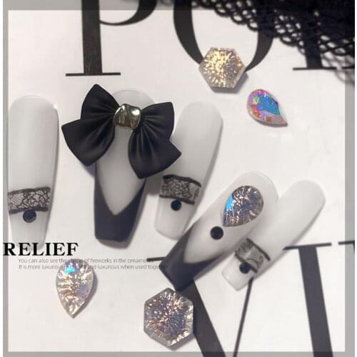 1Pcs 2021 Drop Relief Drill Rhinestones Stickers for Nails Art Decorations Fashion Heart Nail Supplies Accessories for Manicure