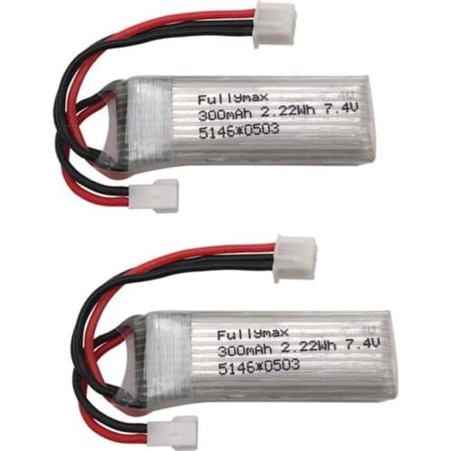 2pcs 7.4V 300mAh 30c Li-Po Battery For WLtoys F959 XK DHC-2 A600 RC Airplane Spare Parts wholesale