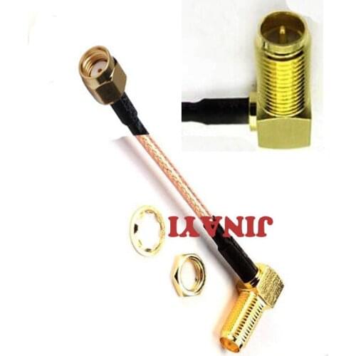 20pcs 10cm RG316 Right Angle RP SMA Female Jack to RP-SMA Male Connector RG316 Extension Cable