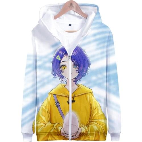 2021 WONDER EGG PRIORITY 3D Printed Zipper Hoodies Men/Women Fashion Long Sleeve Hooded Sweatshirt Hot Sale Streetwear