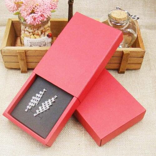 36pcs 4.5*3.15*1.0inch wholesale red paper jewelry earring display box custom logo printed necklace package cardboard box