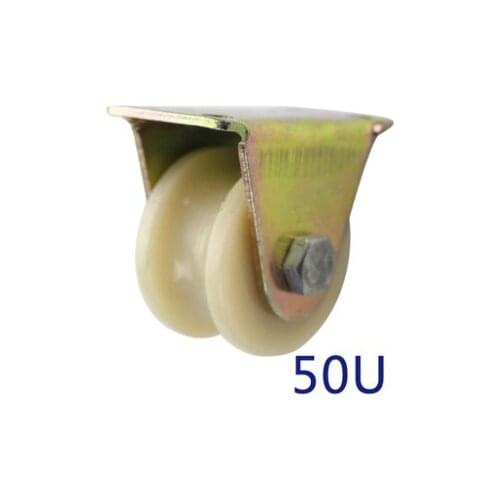 4Pieces/Lot Wheel Diameter:50mm (2inch) U Groove Wheel Nylon Mute Sliding Door Pulley Door Bearing Steel Rail Wheels