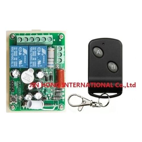 Free Shipping AC 220V- -2CH RF Wireless Remote Control Switch 1 piece transmitter with 2 buttons + 1 piece receiver