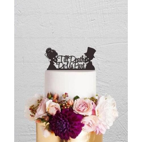 Skull Cake Topper,Wedding Cake Topper,Till Death Do Us Part Cake Topper,Custom Cake Topper,Skeleton Cake Topper,Halloween Topper