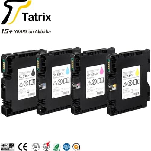 Tatrix GC51 GC-51KH GC-51CH GC-51MH GC-51YH Color Compatible Ink Cartridge GC51 for Ricoh SG 3210DNw GC51 ink cartridge