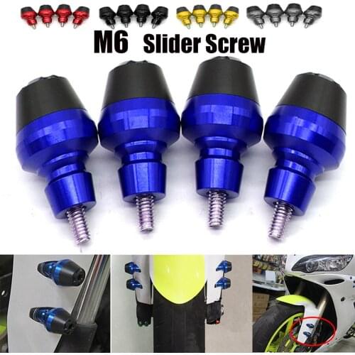 For Yamaha MT-07 MT07 MT09 MT-09 Honda MSX125 Kawasaki Z900 Motorcycle 6mm Front Fender Frame Slider Screw Bolt Fork Protector