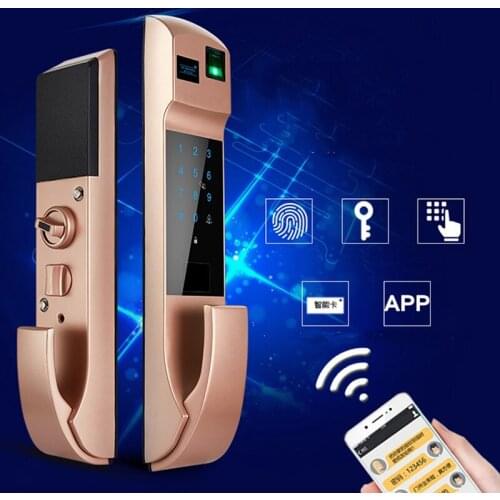 Automatic fingerprint lock password lock Biometric Touchscreen Digital Door Lock, Code Fingerprint and RFID Entry, Small Mortise