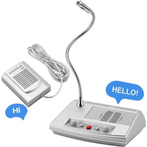 Dual Way Speaker Interphone Audio Record Anti-interference Window Intercom System Window Speaker Intercom Glass Window Microphon