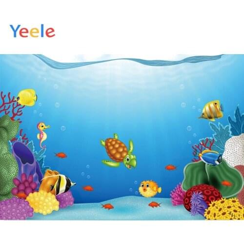 Yeele Sea Bed Underwater Fishes coral Birthday Party Decoration Photographic Backgrounds Photography Backdrops For Photo Studio