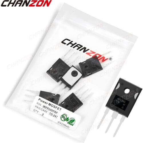 5Pcs IRFP240PBF TO-247 Power SIC Mosfet Transistor Bipolar Junction BJT Powerful Triode Tube Fets 20A 200V Integrated Circuits