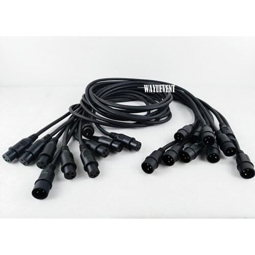 10pcs/lot DMX CABLE 1.2M XLR 3-pin IN & OUT Connection DMX Cable connector for Moving head Fogger Parcan stage light