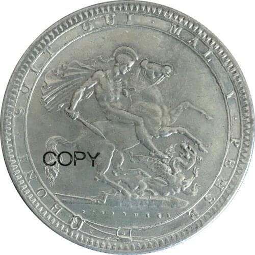 Great Britain 1 Crown George III 1818 Cupronickel Plated Silver Copy Coins