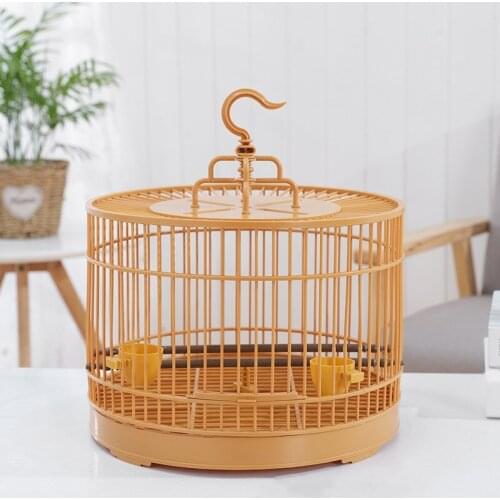 Round Bird Cage Plastic Bird Breeder Cage Macaw Cockatoo Parakeet Cage With Food Bowl Bird Habitat