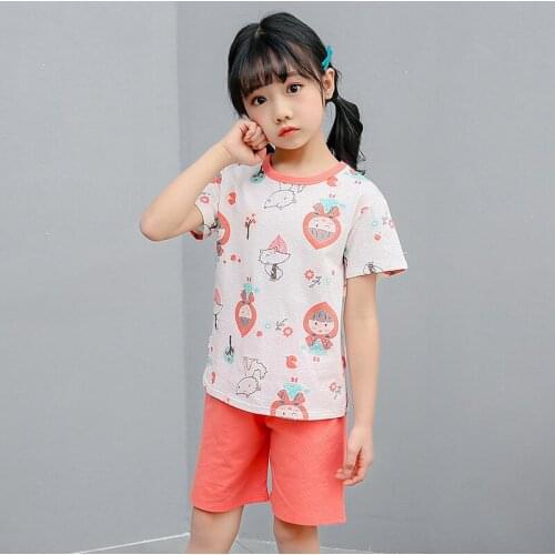 Summer Cute Clothes For Boys Girls Slleepwear Children Short Sleeves Cartoon Unicorn Pajamas Baby Kids Cotton Mesh Girls Clothes