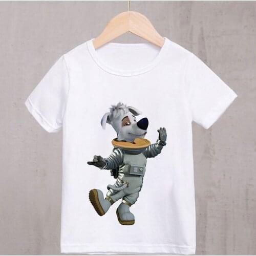 2021 Summer Girl Tops Boy Girls T-shirt Space Novelty Dog Kids Clothes Cartoon T-shirts For Boys Birthday Gift For Children Cute
