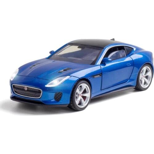 Hot scale 1:32 wheel diecast car Jaguar F-type super sport car metal model with light and sound pull back vehicle toy collection