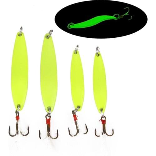 13g/10g/7g/5g metal fishing lure bait luminous sea bass trout carp pike pancing Metal spoon Hooks Tackle Pesca Sea Bass Bait