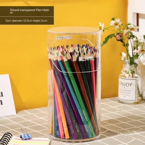 Multi-function Desktop Organiser Stationery Storage Box Makeup Organizer Office Pen Holder Brush Transparent Acrylic Shelf