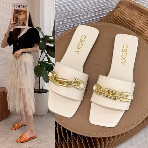 2021 Summer New Fashion Crystal Flat Women Slippers Indoor Outdoor Plus Size 35-42 Modern Ladies Slippers Slides Beach Shoes