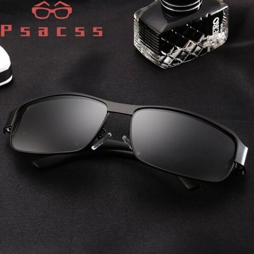 Psacss NEW Square Polarized Sunglasses Men Women Alloy Frame Coated Lens Vintage Brand Designer Sun Glasses For Driving Fishing