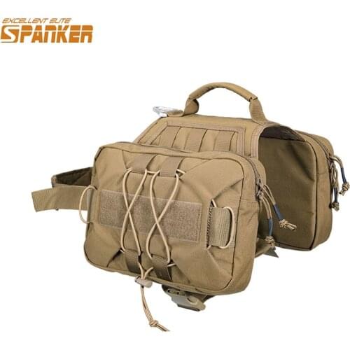 EXCELLENT ELITE SPANKER Outdoor Service Dog Harness Tactical Training Dog Vest Molle Dog Backpack with 2 Capacious Side Pockets