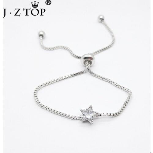 Jztop Star Cubic Zirconia CZ Crystal Adjustable Bracelets For Women Birthday Party Weddings