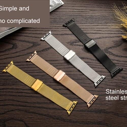 Milanese Loop Stainless Steel Watchband for Apple Watch Series 3/2/1 Double Buckle 44mm 40mm 42 mm 38 mm Strap For iwatch Band
