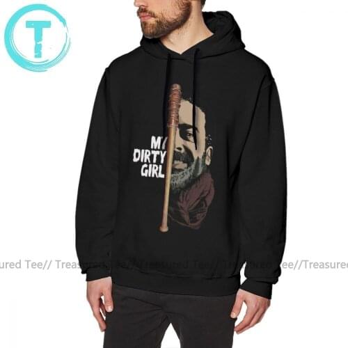 The Walking Dead Hoodie Look At My Dirty-GIRL Hoodies Long Length Cotton Pullover Hoodie Loose Big Cool Winter Mens Grey Hoodies