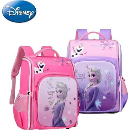 New Disney Frozen Elsa Anna Cartoon Schoolbag Girls Cute Primary School Bag Kindergarten Cute Backpack Childrens School Bag