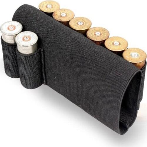 Tactical 8 Round Shotgun Buttstock Shell Holder Elastic Ammo Holster 12/20GA Gauge Airsoft Gun Shell Case for Hunting Accessory