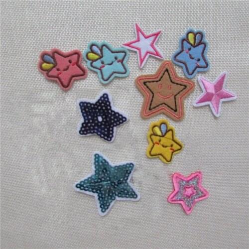 Styhigh quality 13 Mixed Iron On Patches For Clothing Embroidery Patch Summer Fabric Badge Stickers For Clothes Jeans Decoration