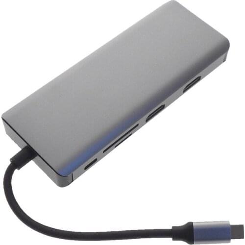 Type C to HDMI 12 in 1 adapter USB-C Type-C HDMI USB3.0 USB2.0 VGA support double HDMI 4K