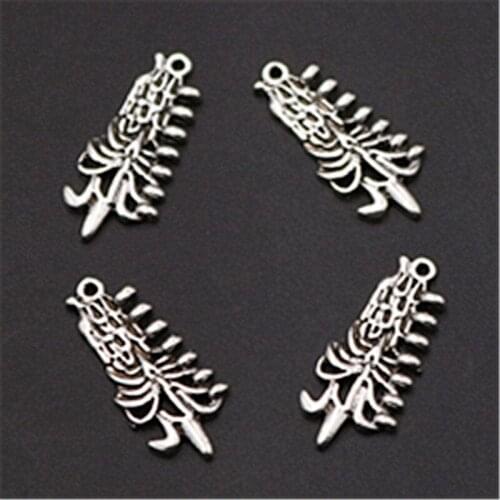 WKOUD 10pcs Silver Color Tropical Fruit Tree Jackfruit Charm Pop Earring Bracelet DIY Handmade Jewelry Alloy Pendants A1132