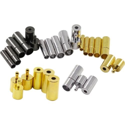 10pcs/lot Magnetic Clasps Cord Bracelets Necklaces Round Connectors Leather Cord End Clasp For DIY Jewelry Making Findings