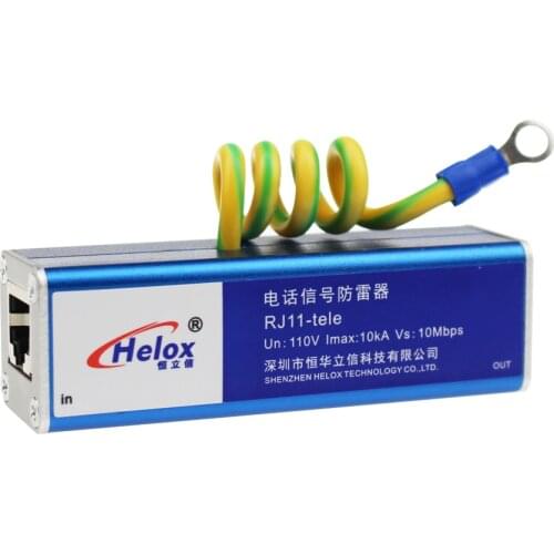 110VAC 10Mbps 10KA SPD RJ11 Communication Signal Protector Telephone Line Lightning Protector Signal Surge Protection Device