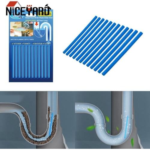 12Pcs/set Drain Toilet Pipe Cleaner Home Cleaning Hair Clearing Air Cleaner Sink Clogging Remover Tools