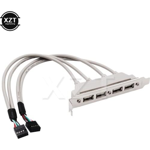 4 Port USB 2.0 to 9 Pin MainBoard Header Bracket Extension Cable for Computer Rear Panel Bracket 9Pin HOT SALE Adapter newest