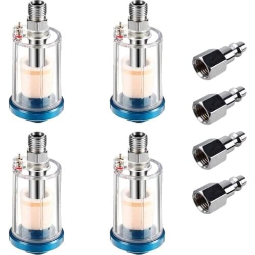 GTBL 4Pc Oil Water Separator Air Compressor Filter Accessories Small Pneumatic Sprayer Regulator Paint Sprayer Filter