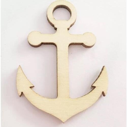 6*4.2cm anchor laser cut out unfinished wood shapes wood embellishment gift christmas decoration