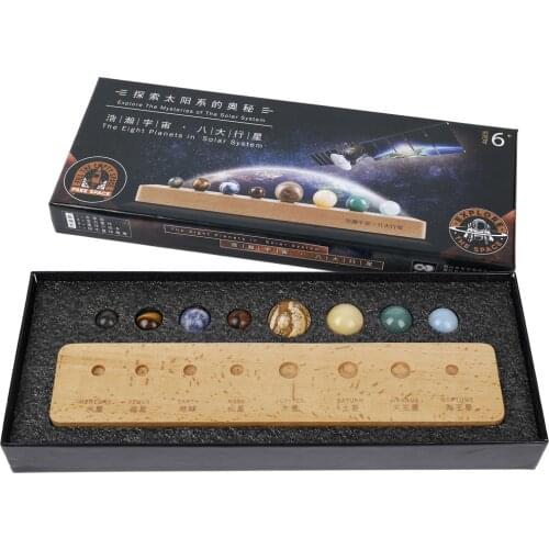 8pcs Natural Stones Eight Planets Natural Crystal Quartz Energy Chakra Stone Tiger Eyes Obsidain Specimen