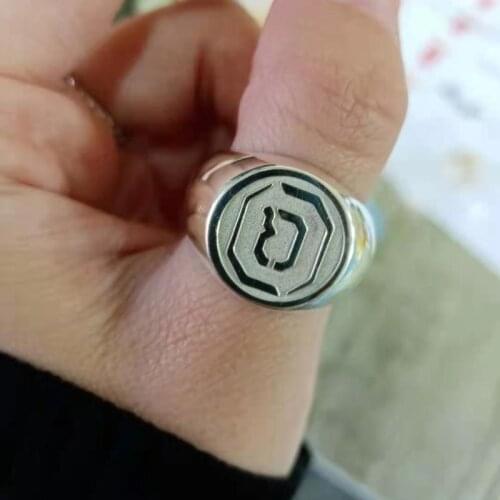 925 Solid Silver Engraved Name Ring Date Year Ring for Men A-Z Old English Letter Nameplate Signet Rings