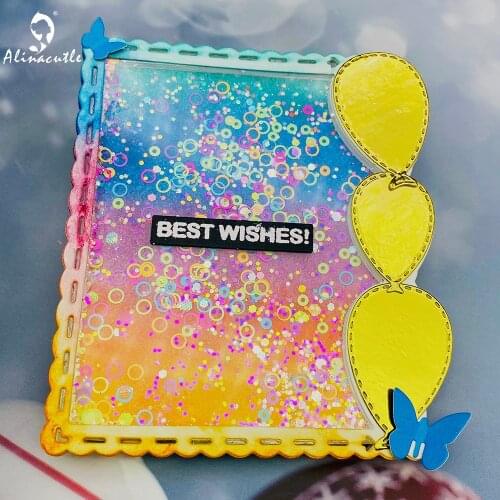 Alinacutle Metal Cutting Die Cut Balloon Butterfly Frame DIY Scrapbooking Paper Craft Handmade Album Card Punch Art Knife