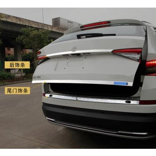 Car Styling for SKODA KODIAQ Chrome Rear Trunk Tailgate Door Cover Tail Gate Trim Molding Garnish Styling