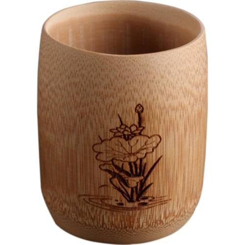 Natural Bamboo Drinking Cup Tea Beer Vintage Coffee Juice Milk Cup Japan Style Wooden Cup Breakfast Beer Milk Drinkware