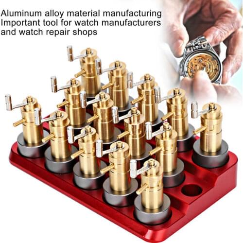 Aluminum Alloy Watch Mainspring Winding Winder Accessory Watch Repair Tools for 3135 2836 8200 Movement Red Base for Watchmaker
